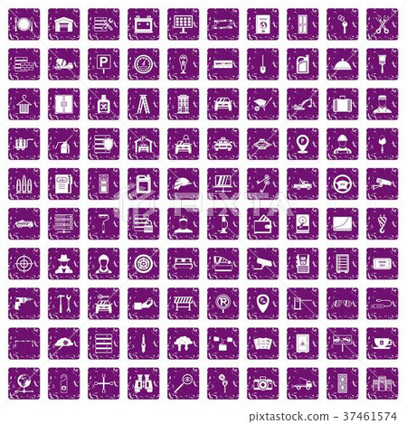 100 keys icons set grunge purple 100 keys icons set grunge purple 37461574