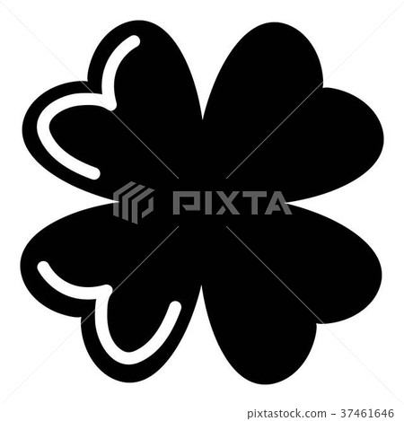 Quatrefoil leaf icon, simple black style 37461646