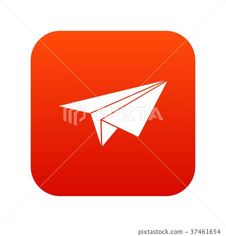 Paper plane icon digital red 37461654