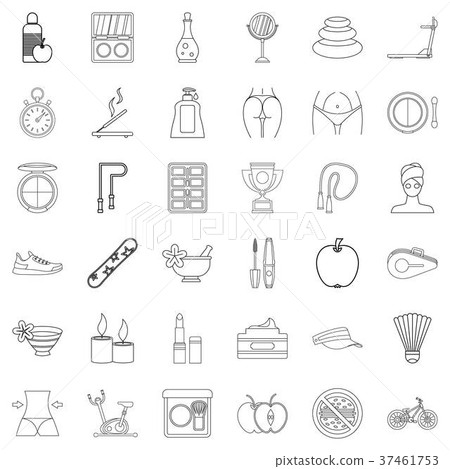 Mirror icons set, outline style 37461753