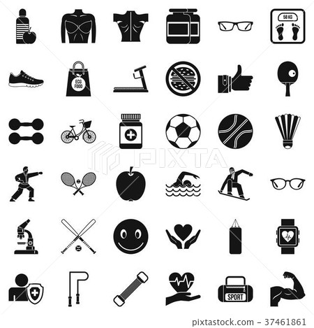 Health icons set, simple style Health icons set, simple style 37461861