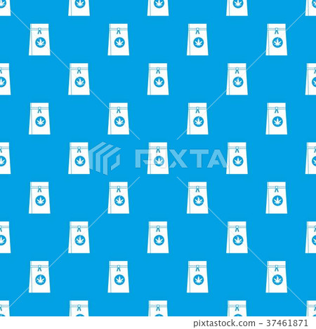 Bag with cannabis pattern seamless blue Bag with cannabis pattern seamless blue 37461871