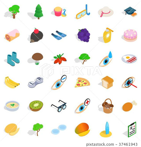 Lenses icons set, isometric style 37461943
