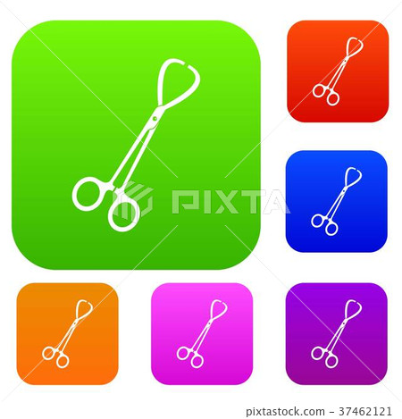 Pair of stainless steel surgical forceps set color collection 37462121