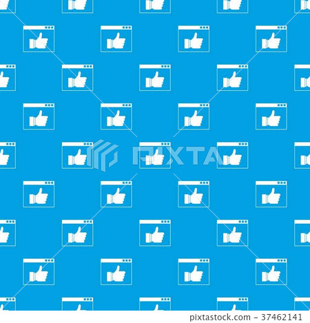 Hand with thumb up in browser pattern seamless blue 37462141