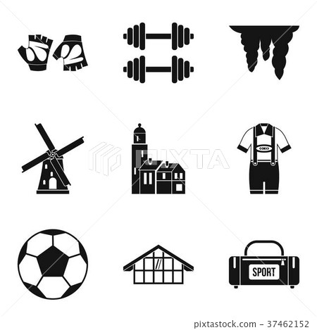 Training camp icons set, simple style 37462152