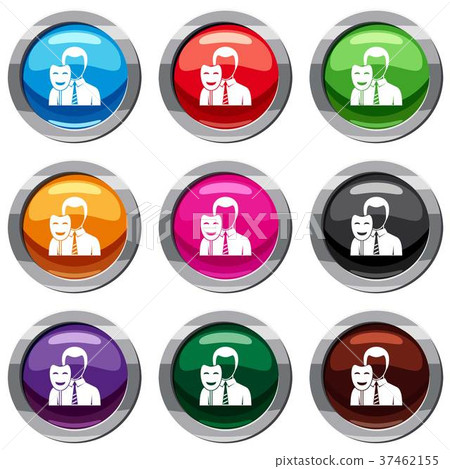 Businessman holding smile mask set 9 collection Businessman holding smile mask set 9 collection 37462155