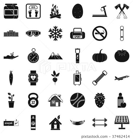 Pot icons set, simple style 37462414