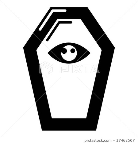 Pharaoh coffin icon, simple black style 37462507