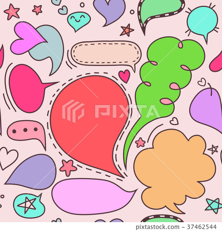 Cute speech bubble doodle set 37462544