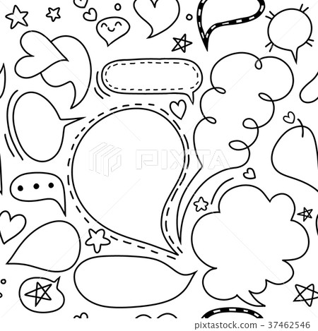 Cute speech bubble doodle set 37462546