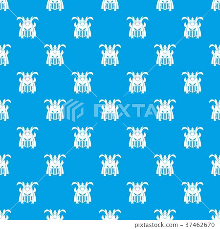 Tribal helmet pattern seamless blue 37462670
