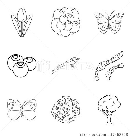 Food for animal icons set, outline style Food for animal icons set, outline style 37462708