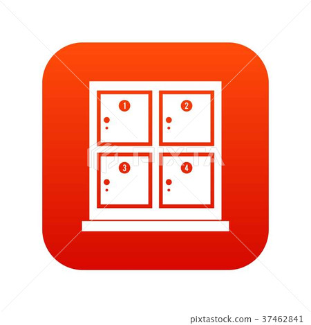 Cells for storage in the supermarket icon digital red 37462841