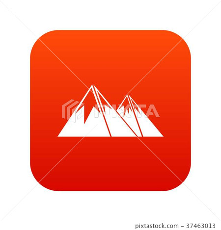 Mountains with snow icon digital red 37463013