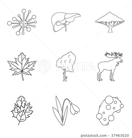 Fertilizer icons set, outline style 37463020