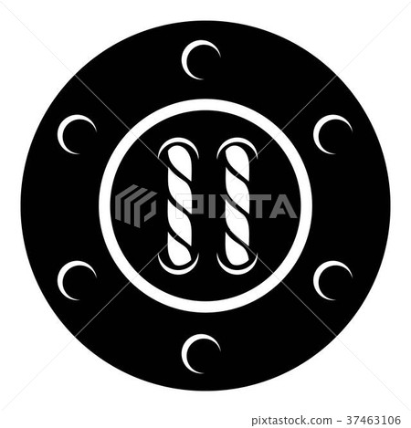 Sew button icon, simple black style Sew button icon, simple black style 37463106