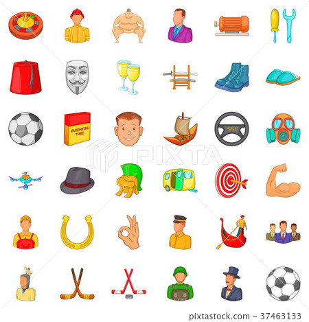 Father day icons set, cartoon style 37463133