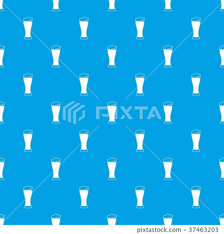 Glass of beer pattern seamless blue - Stock Illustration [37463203] - PIXTA