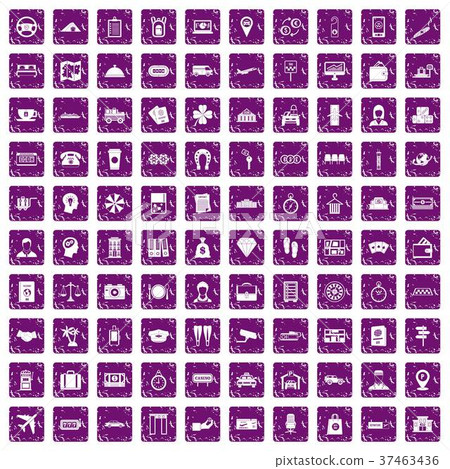 100 paying money icons set grunge purple 100 paying money icons set grunge purple 37463436