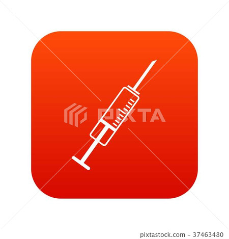 Syringe icon digital red Syringe icon digital red 37463480