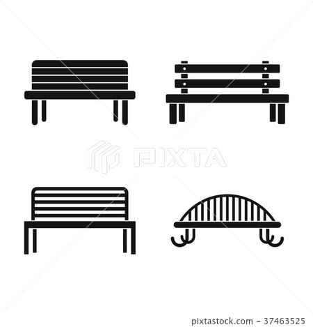 Bench icon set, simple style Bench icon set, simple style 37463525