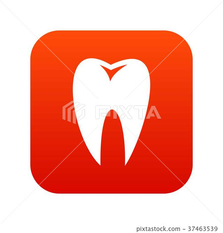 Tooth icon digital red Tooth icon digital red 37463539