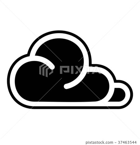 Concept cloud icon, simple black style Concept cloud icon, simple black style 37463544