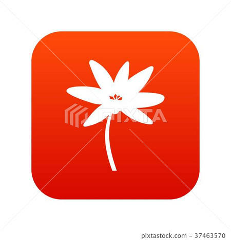 Tropical palm tree icon digital red 37463570
