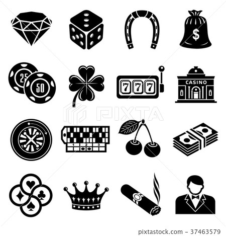 Casino icons set, simple style 37463579