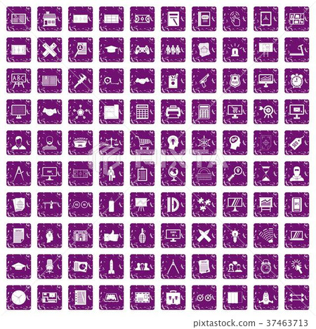 100 plan icons set grunge purple 100 plan icons set grunge purple 37463713