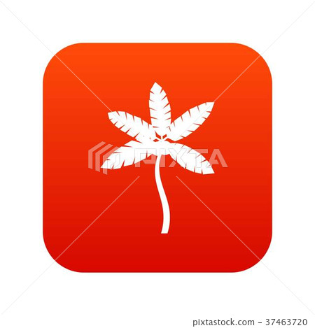 Palm tree with coconuts icon digital red 37463720