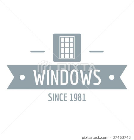 Window company logo, gray monochrome style Window company logo, gray monochrome style 37463743