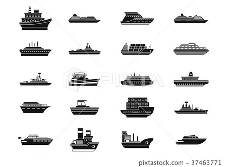 Ship icon set, simple style Ship icon set, simple style 37463771