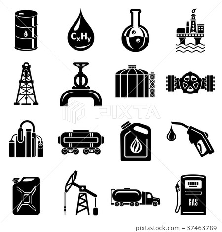 Oil industry icons set, simple style Oil industry icons set, simple style 37463789