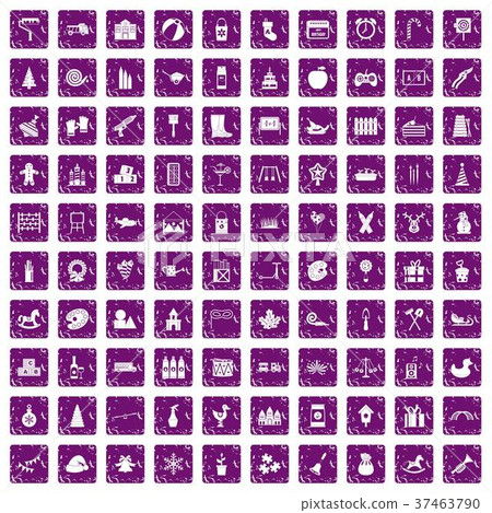 100 preschool education icons set grunge purple 100 preschool education icons set grunge purple 37463790