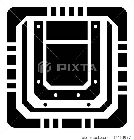 Modern microchip icon, simple black style Modern microchip icon, simple black style 37463957