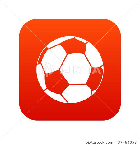 Football ball icon digital red 37464058