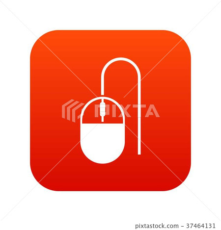 Computer mouse icon digital red 37464131