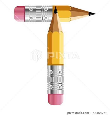 Letter t pencil icon, cartoon style Letter t pencil icon, cartoon style 37464248