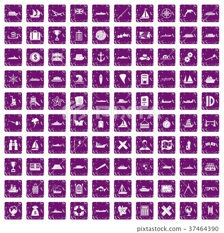100 shipping icons set grunge purple 100 shipping icons set grunge purple 37464390
