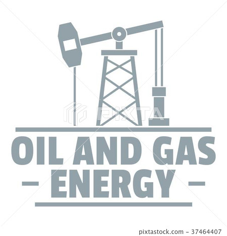 Oil pump logo, simple gray style Oil pump logo, simple gray style 37464407