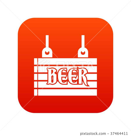 Street signboard of beer icon digital red Street signboard of beer icon digital red 37464411