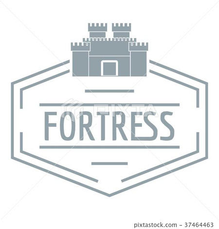 Old fortress logo, simple gray style Old fortress logo, simple gray style 37464463