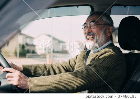 Senior driver driving senior man Senior driver driving senior man 37466185