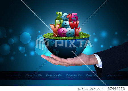 Smart hand showing 2015 new year 37466253