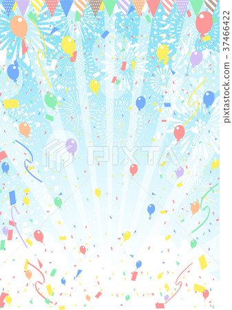 Fireworks confetti blue sky garland balloon 37466422