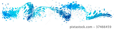 Splash horizontal water on white 37466459