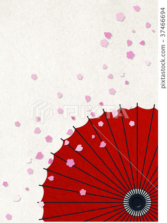 Japanese modern illustration (Japanese umbrella, cherry blossom) Japanese modern illustration (Japanese umbrella, cherry blossom) 37466694