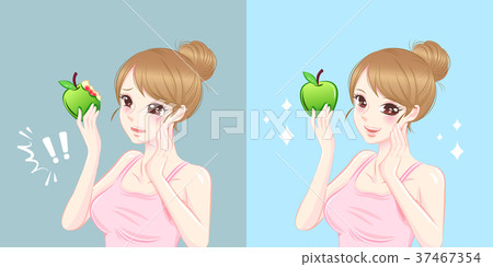 woman with gingival  bleeding 37467354